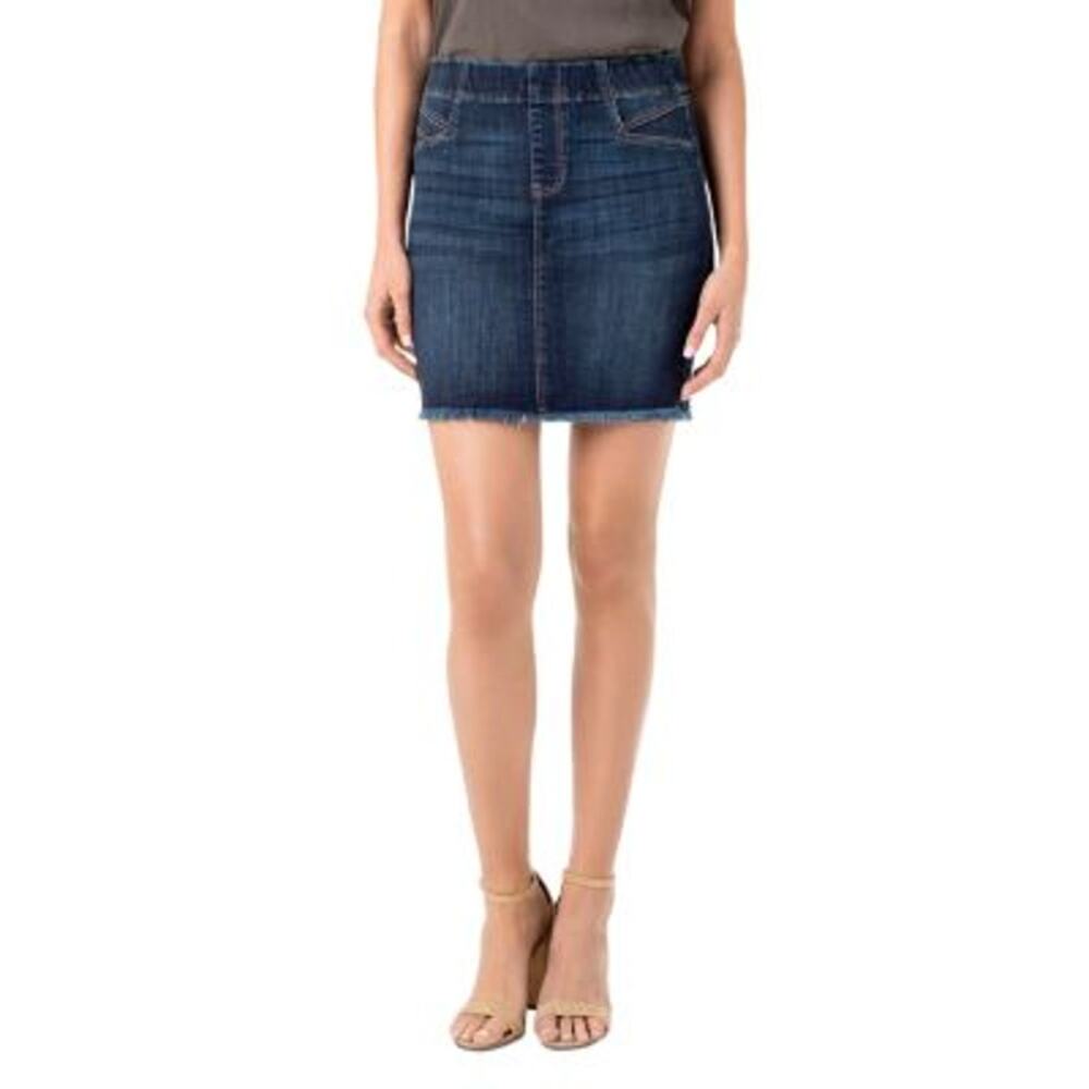 NWT Liverpool Pencil Blue Denim Pull On Skirt Size 10/30 - Picture 4 of 4